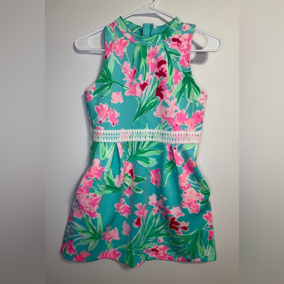 Lilly Pulitzer Other - Lilly Pulitzer Girls Leesi Dress Aqua Al Fresco Isn’t She Lovely Size 14